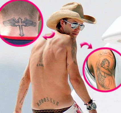 David Beckham Neck And Arm Tattoo Pics